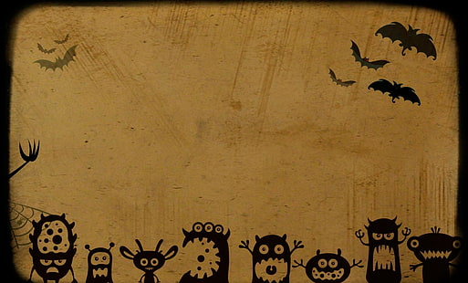 Pesta Hantu, ilustrasi monster, Aero, Seni Vektor, Model Tahun, Pesta, Lucu, Seram, Kelelawar, Hantu, pesta hantu, Wallpaper HD HD wallpaper