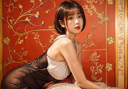  short hair, side view, young women, Beauty and the Beast, HD wallpaper HD wallpaper