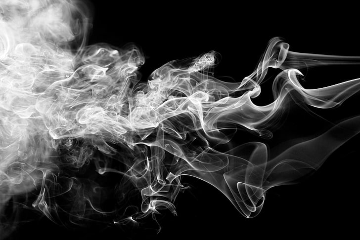 Abstract, Smoke, Black & White, HD wallpaper