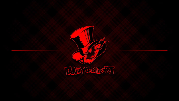Persona 5, червено, абстрактно, HD тапет