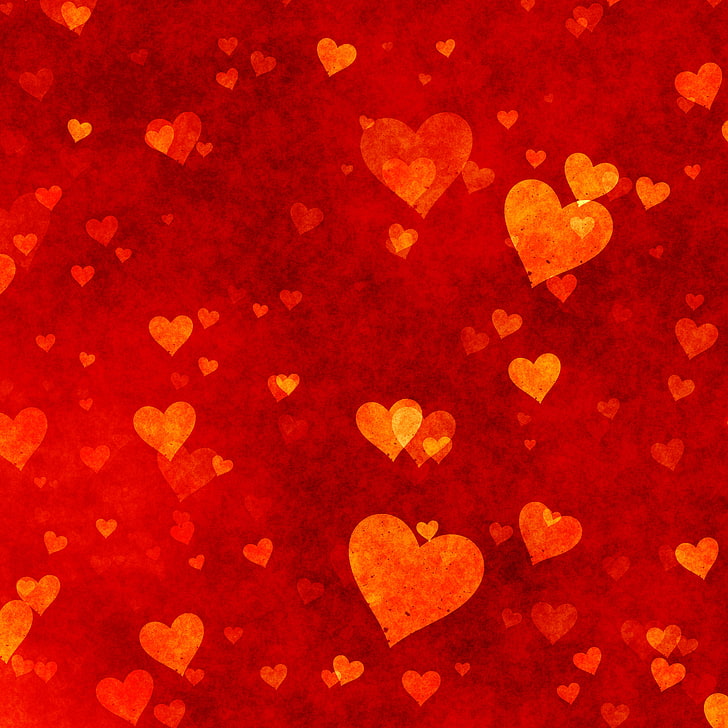 hearts, red, love, background, romantic, bokeh, Valentine's Day, HD wallpaper
