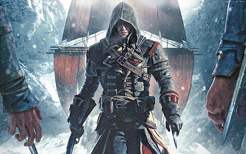 кораб, Assassins Creed Rogue, Shay Patrick Cormac, игра, стелт екшън игра, HD тапет HD wallpaper