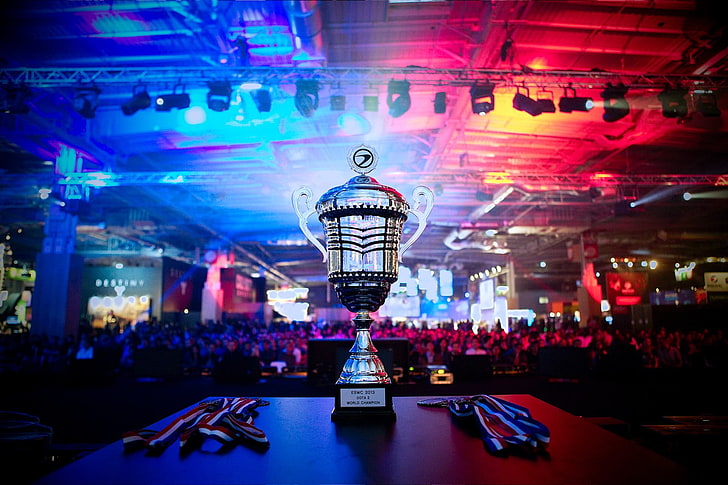 silver-colored trophy, e-sports, Electronic Sports World Cup, Dota 2, HD wallpaper