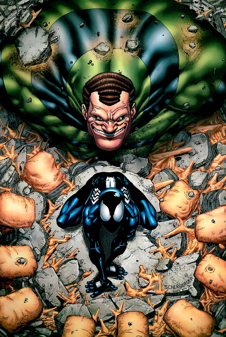 Ядовитая иллюстрация, Marvel Comics, Человек-паук, HD обои, телефон обои