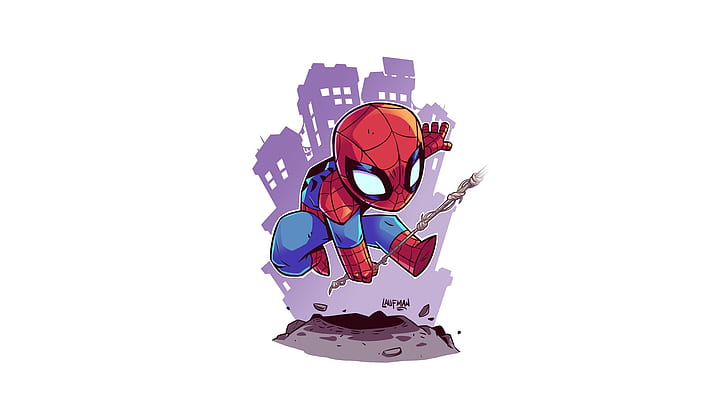 Spider-Man, superbohater, białe tło, proste tło, grafika, Marvel Comics, Tapety HD