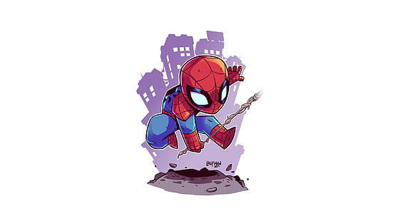 Homem-Aranha, super-herói, fundo branco, fundo simples, obras de arte, Marvel Comics, HD papel de parede HD wallpaper