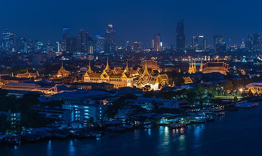 Palazzi, Grand Palace, Bangkok, Tailandia, Sfondo HD HD wallpaper