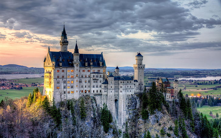 Замок Нойшванштайн, Бавария, Германия, Замок Нойшванштайн, Бавария, Германия, HD обои