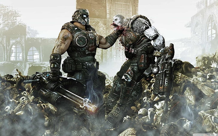 Gears of Wars 3 Hordeイラスト、Gears of War、ビデオゲーム、デジタルアート、アートワーク、Gears of War 3、 HDデスクトップの壁紙