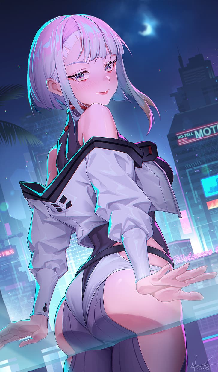 Cyberpunk: Edgerunners, Lucy (Edgerunners), Leaf98k, Anime-Mädchen, HD-Hintergrundbild, Handy-Hintergrundbild