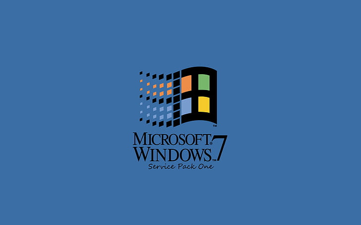 windows 7, Microsoft, лого на windows, ретро, ​​windows 95, windows classic, HD тапет