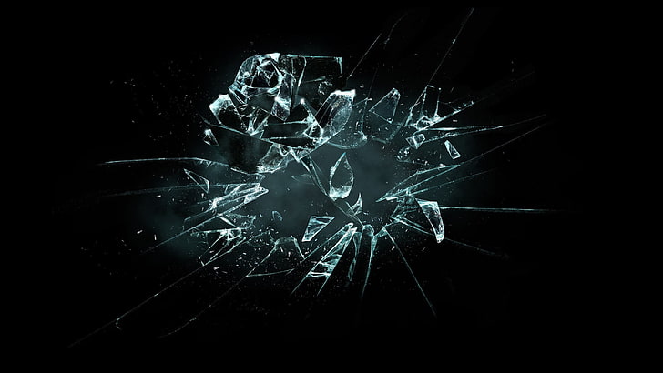 glass, shattered, HD wallpaper