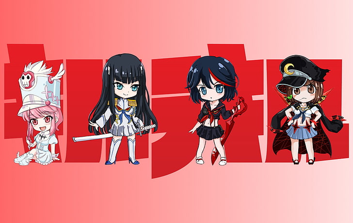 Kill la Kill, Matoi Ryuuko, Kiryuin Satsuki, Jakuzure Nonon, Mankanshoku Mako, HD wallpaper