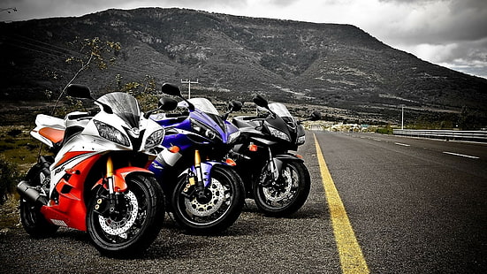 Yamaha R6 R1 Honda CBR Sportbike HD, мотоциклети, honda, sportbike, yamaha, r1, r6, cbr, HD тапет HD wallpaper