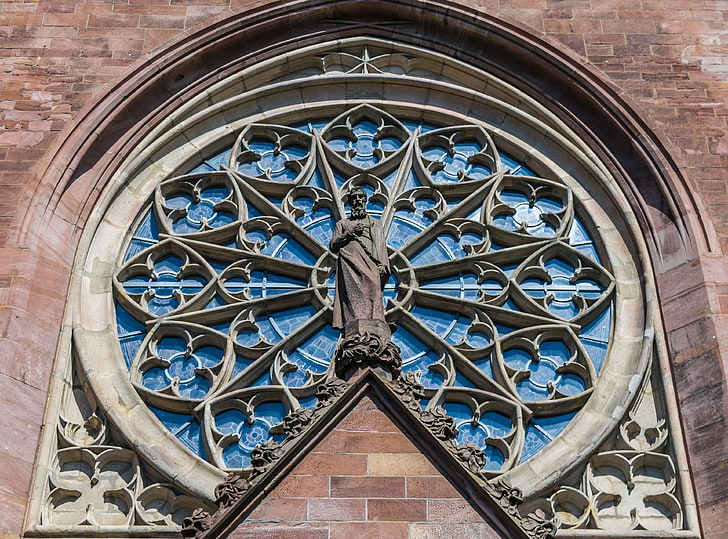 apostle, architecture, brick gothic, building, church, church window, dom, facade, faith, gothic, historically, house of worship, karlsruhe, middle ages, old, window, HD wallpaper