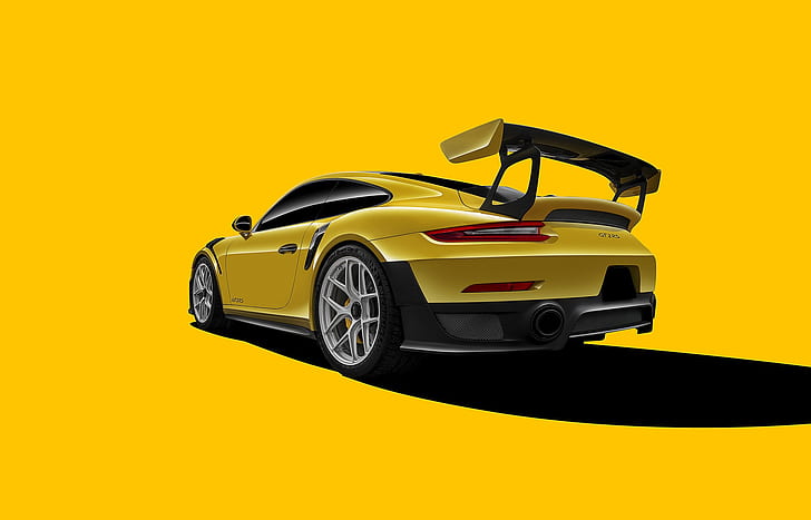911, Porsche, GT2, Yellow, VAG, HD wallpaper