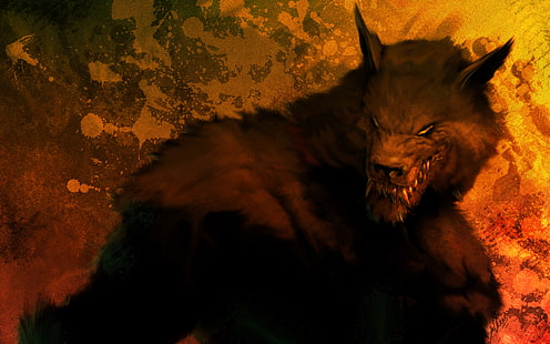 criatura, oscuro, horror, lycan, monstruo, hombre lobo, lobo, Fondo de pantalla HD HD wallpaper