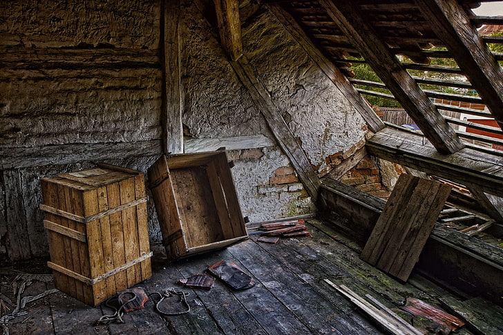 boards, box, building, decay, demolition, dilapidated, forget, haunting, hdr, lapsed, leave, lumber, masonry, old, old building, planks, romantic, roof, roof truss, ruin, sachdeva, wall, weathered, wood, wooden box, HD wallpaper