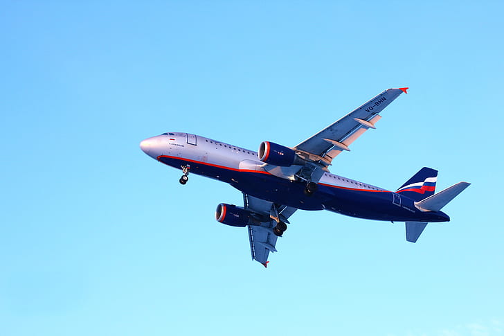 flight, the plane, Aeroflot, Airbus, A320, HD wallpaper