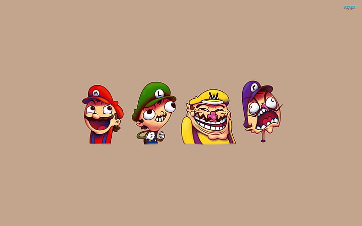 mario meme luigi wario trollface awesome face rageface 2560x1600  Video Games Mario HD Art , Mario, meme, HD wallpaper