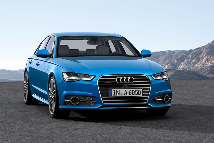 azul, Audi-A4, Frankfurt 2015, HD papel de parede