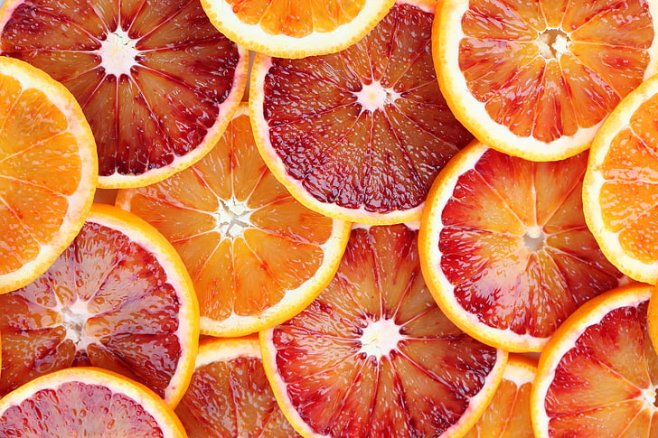sliced fruits, juice, fruit, grapefruit, oranges, slices, peel, HD wallpaper