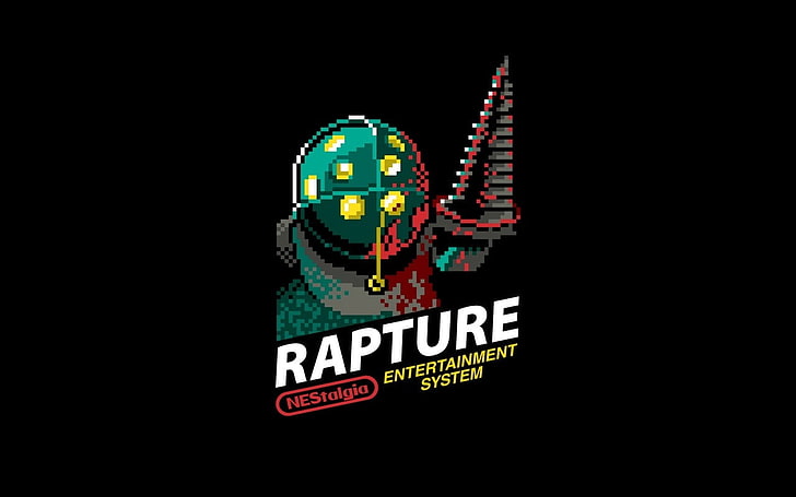 bioshock rapture retro games, game 8bit, Permainan Video Bioshock HD Art, bioshock, rapture, Wallpaper HD