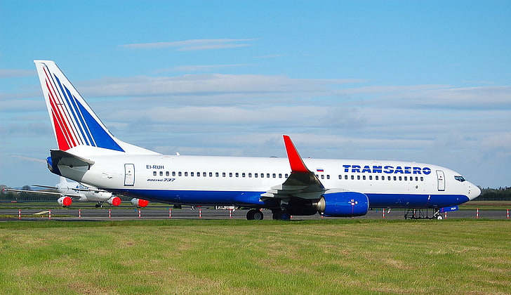 wings, turbine, airport, Boeing, the plane, passenger, 800, Transaero, B-737, HD wallpaper
