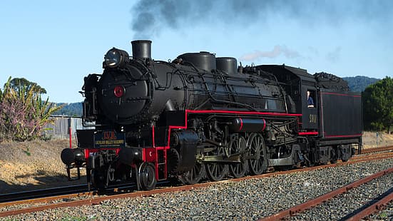 lokomotif uap, kereta api, lokomotif, kendaraan, kereta api, transportasi, Wallpaper HD HD wallpaper