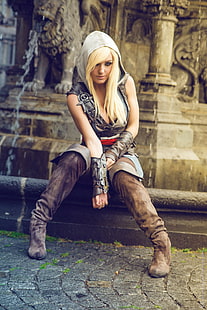 Edward Kenway Jessica Nigri kobiety cosplay blond Assassins Creed, Tapety HD HD wallpaper