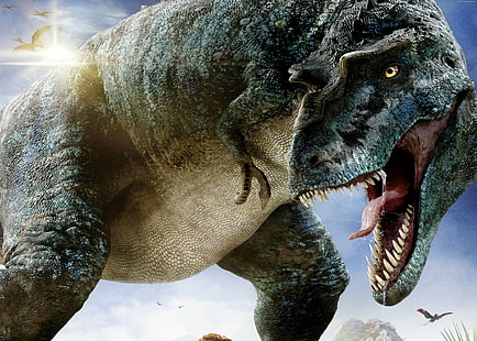 Динозавры, Тиранозавр, Мир Юрского периода, искусство, HD обои HD wallpaper