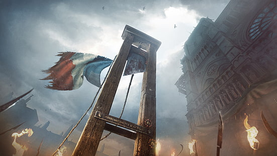 Parigi, omicidio, Francia, ghigliottina, Assassin's Creed: Unity, Sfondo HD HD wallpaper
