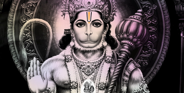 Lord Hanuman Andakt, Hinduisk Gud illustration, Gud, Lord Hanuman, hanuman, herre, HD tapet