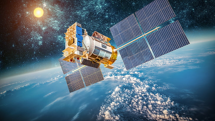 satelit, pengamatan, atmosfer, langit, ruang, dunia, bumi, telekomunikasi, Wallpaper HD