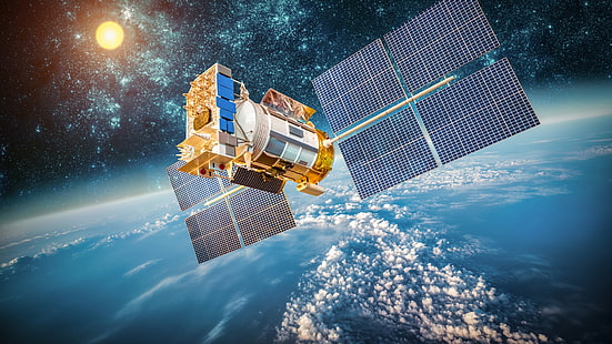 satellite, observation, atmosphere, sky, space, world, earth, telecommunication, HD wallpaper HD wallpaper