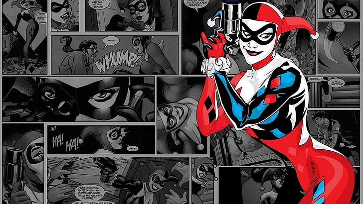 Fond d'écran Harley Quinn, Harley Quinn, DC Comics, bandes dessinées, bandes dessinées, Fond d'écran HD