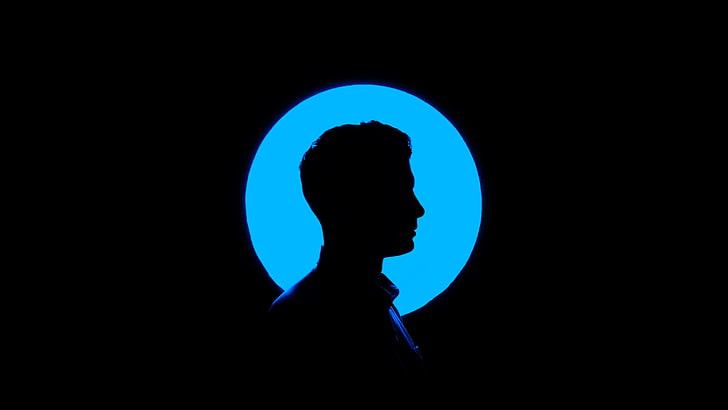 man photo, man, profile, silhouette, circle, HD wallpaper