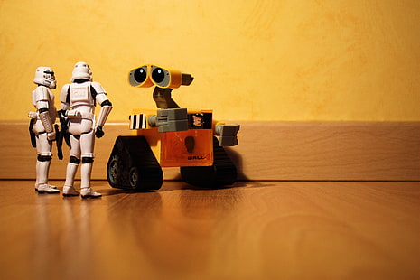 star wars robots stormtroopers walle miniaturowe figurki figurki kukiełki 4272x2848 wallpa Gry wideo Gwiezdne wojny Sztuka HD, Gwiezdne wojny, Roboty, Tapety HD HD wallpaper