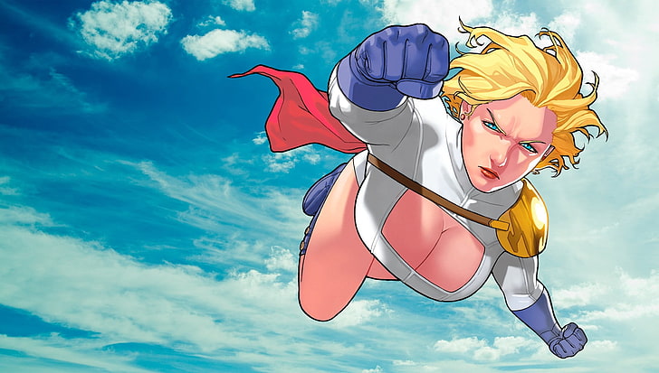DC Comics, Power Girl, летающий, HD обои