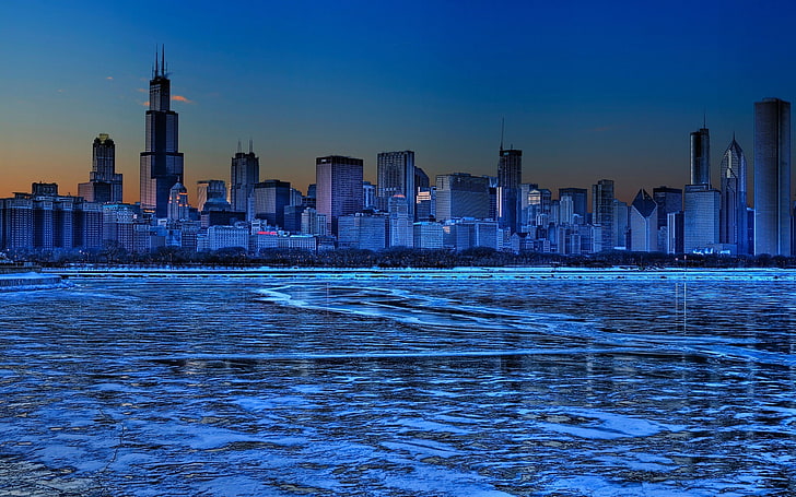 المدينة ، سيتي سكيب ، شيكاغو ، الولايات المتحدة الأمريكية، خلفية HD