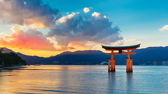 Religieux, itsukushima, porte, japon, torii, Fond d'écran HD HD wallpaper