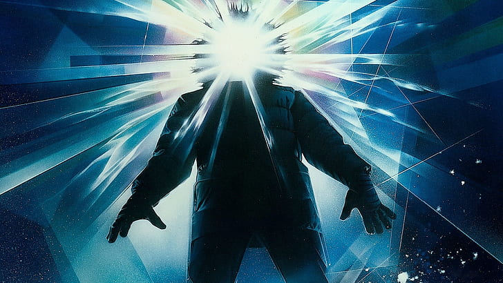 The Thing, movie poster, movies, John Carpenter, Film posters, horror, aliens, abstract, lines, jacket, gloves, cyan, blue, shapes, HD wallpaper