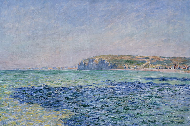 пейзаж, картина, Клод Моне, Тени на море в Пурвиле, HD обои