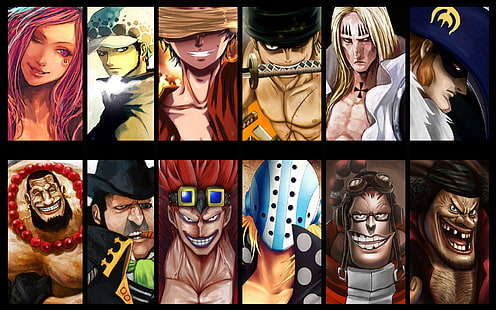 One Piece wallpaper, anime, One Piece, Trafalgar Law, Monkey D. Luffy, Roronoa Zoro, marshall d. teach, HD wallpaper HD wallpaper