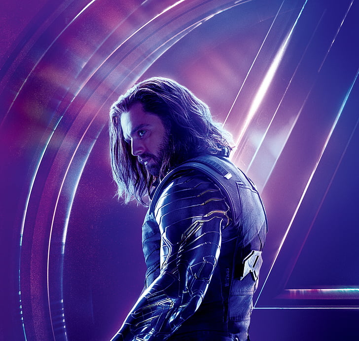Avengers: Infinity War, Sébastien Stan, Bucky Barnes, Loup Blanc, 5K, 4K, Fond d'écran HD