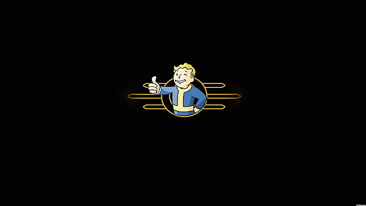 Blue Boy logo, Fallout, Vault Boy, minimalism, video games, HD wallpaper