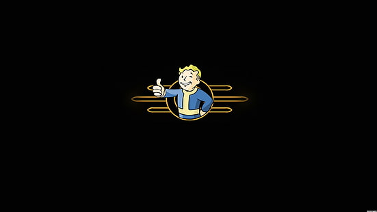Fallout, Vault Boy, วิดีโอเกม, ความเรียบง่าย, วอลล์เปเปอร์ HD HD wallpaper