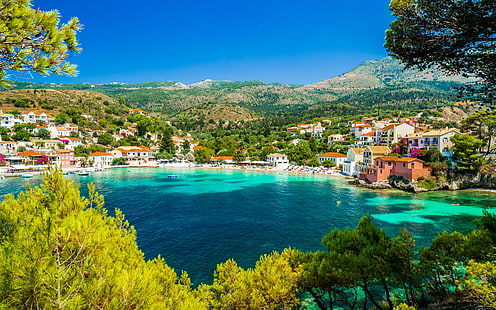 خليج Assos على جزيرة كيفالونيا في اليونان جميلة خلفيات سطح المكتب عالية الدقة للكمبيوتر اللوحي والجوال 5200 × 3250، خلفية HD HD wallpaper