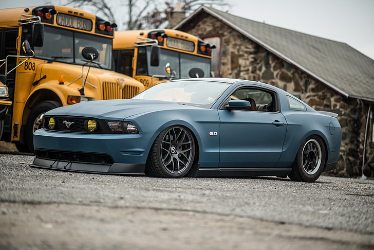 Ford Mustang bleue, Ford Mustang, voitures de muscle, Shelby, Shelby GT, voiture, véhicule, autobus, voitures bleues, Fond d'écran HD