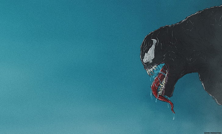 Venom, obra de arte, Marvel Comics, perfil, Homem-Aranha, HD papel de parede